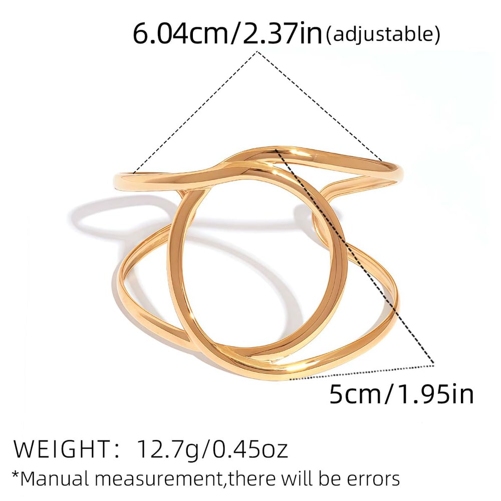 1 Stück einfache, natürliche, unregelmäßige Form, Edelstahl-Armbänder für Damen h5Bild2