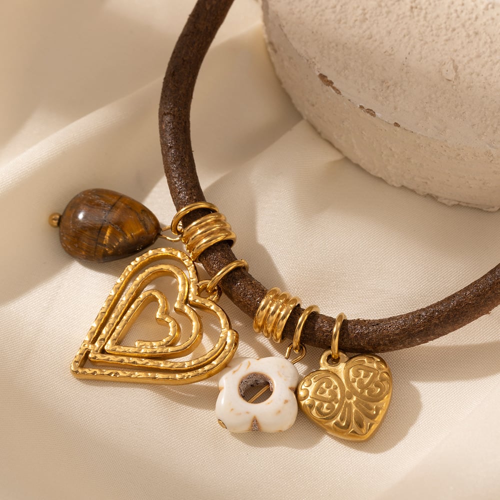 1 Piece Heart Sun Stainless Steel  Gold Color Pendant Necklace Picture4