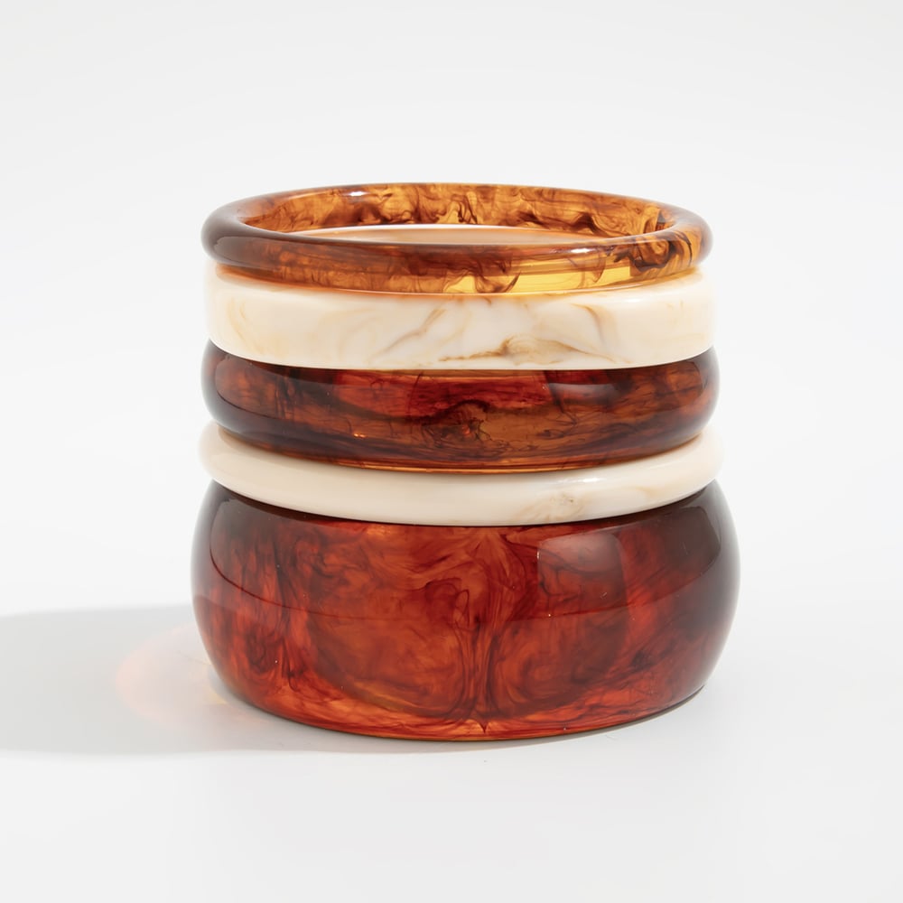 1 Stück Retro Farbverlauf Harz Armreif Bild5