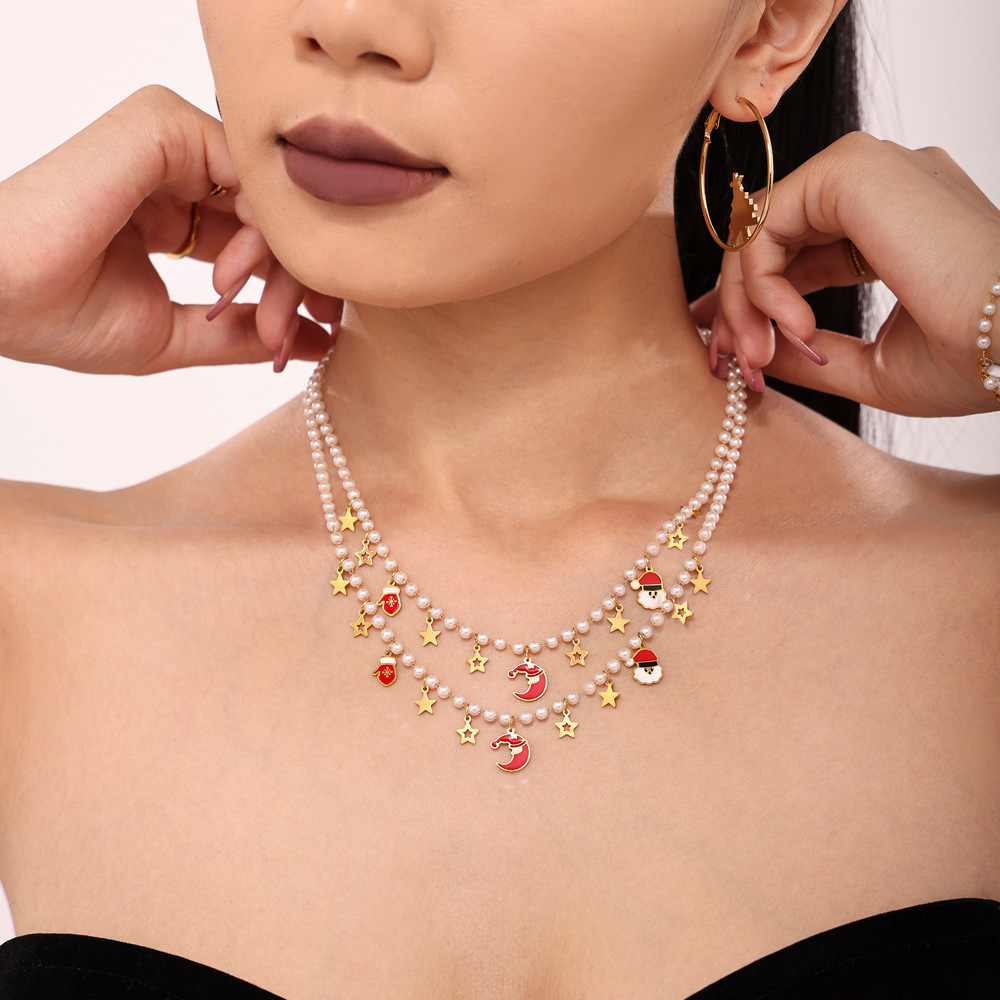 Weihnachtshandschuh Edelstahl Gold Farbe Shell Damen Schmuck Sets h5Bild4
