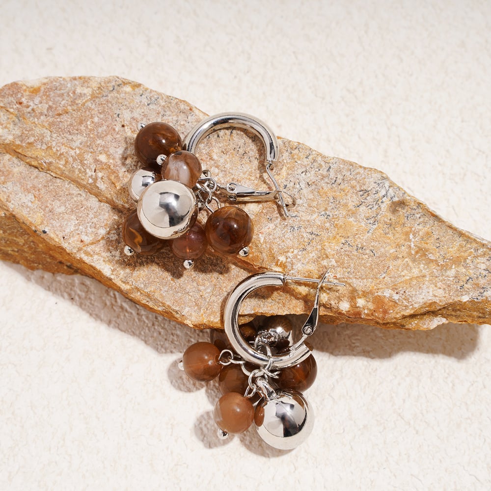 1 Pair Resin Beads Drop Earrings h5Picture3