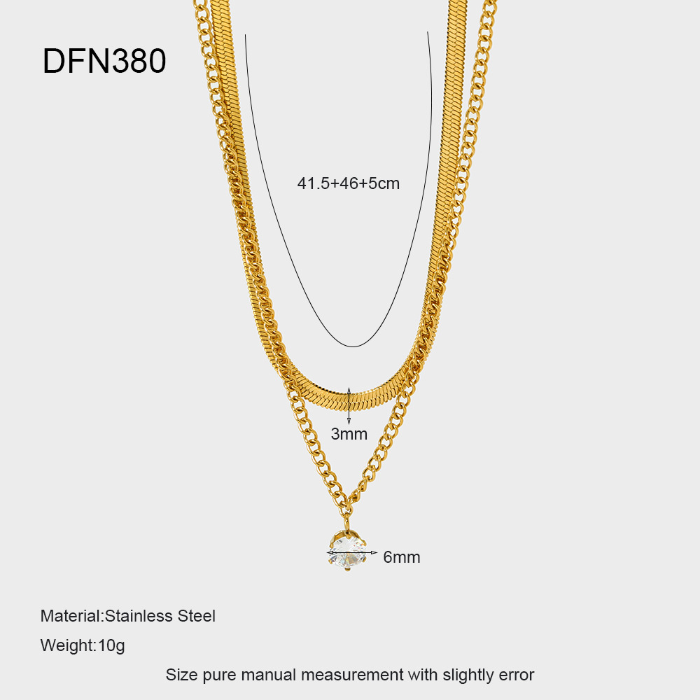 Multi-layered Luxurious  Chain  Stainless Steel   Women's Layered Necklaces