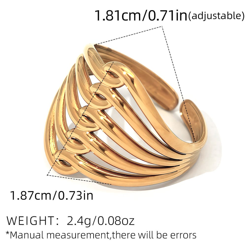 1 Stück einfache Statement-Ringe aus Edelstahl mit unregelmäßiger Form für Damen