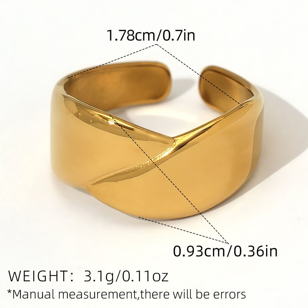 1 Piece Simple  Casual Irregular Shape Stainless Steel  Woemn's  Statement Rings h5Picture2