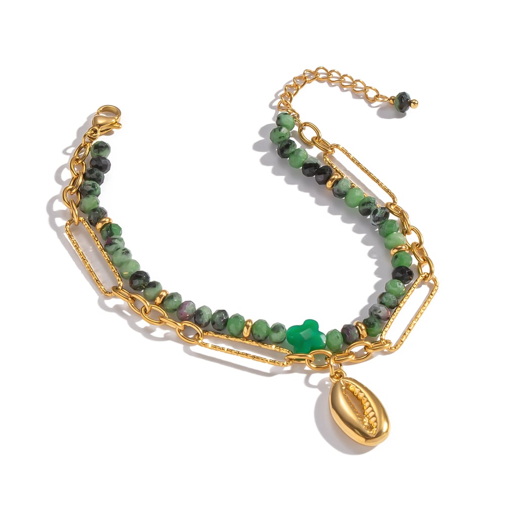 1 Stück Natursteinperlen Edelstahl Perlenarmband Bild5