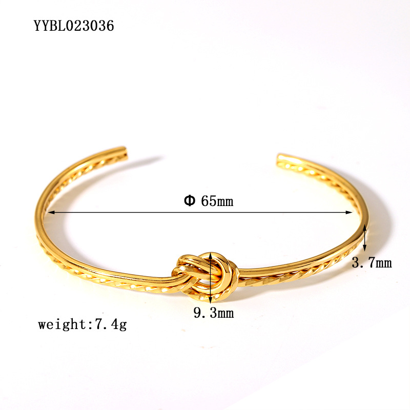 1 Piece Twist Stainless Steel Gold Color Cuff Bracelet