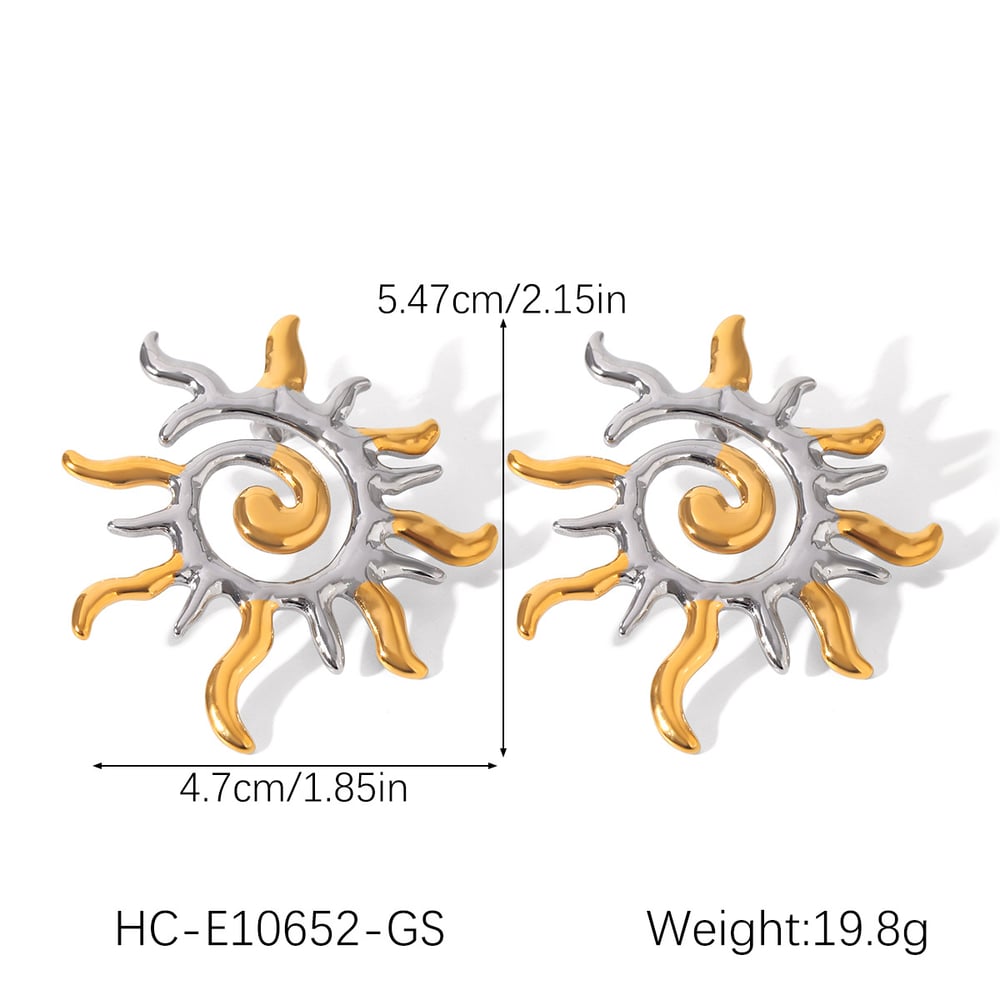 1 Paar Daily Sun Edelstahl Goldfarbene Damen-Tropfenohrringe h5Bild2
