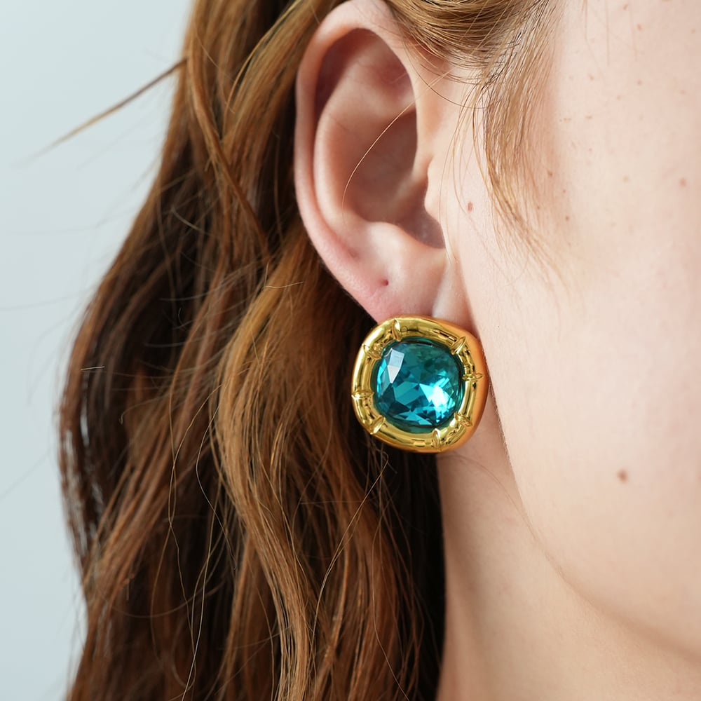 1 Pair Simple  Natural Rectangle Stainless Steel  Gold Color Women's Stud Earrings Picture3