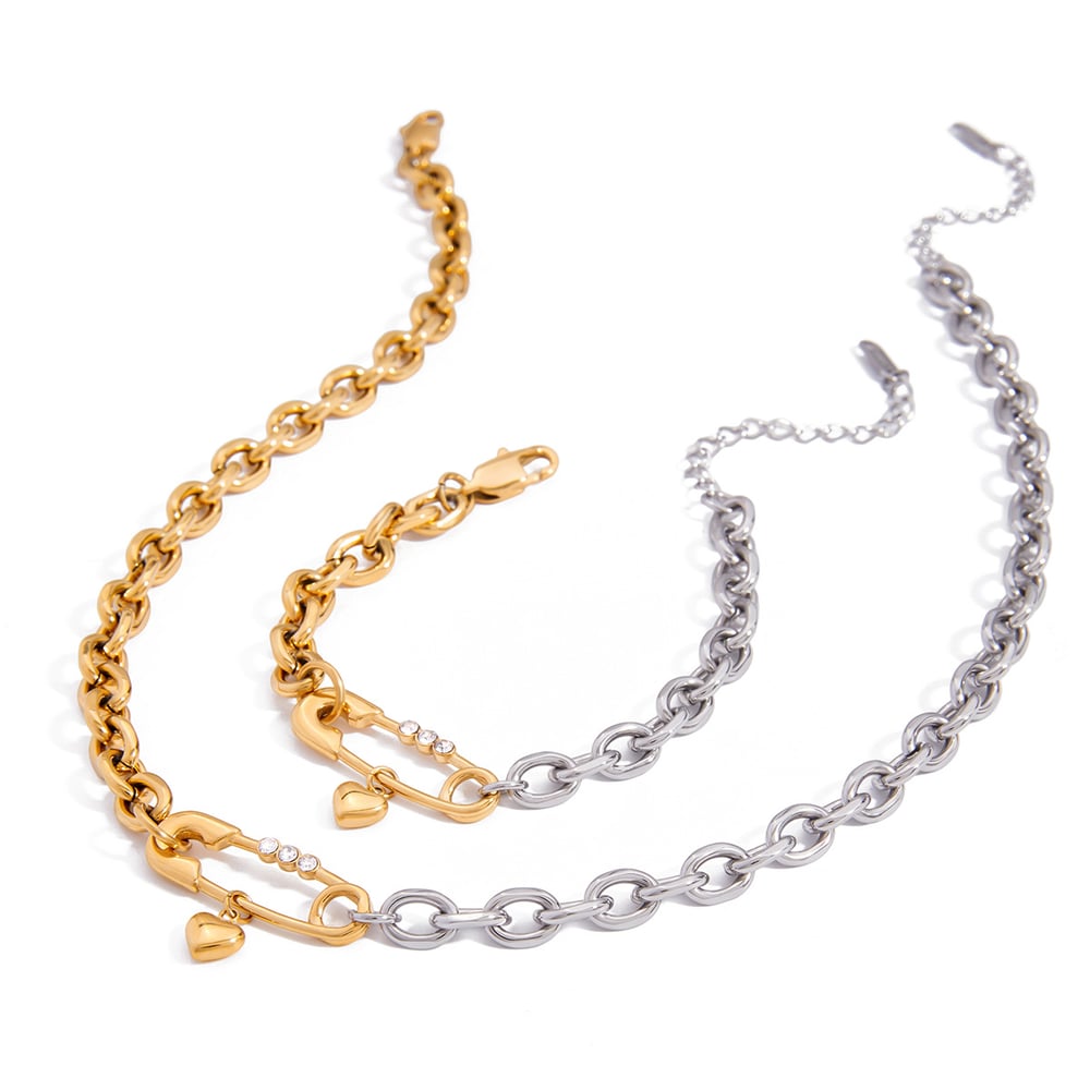 Romantische Büroklammer Edelstahl Gold Farbe Damen Schmuck Sets h5Bild7