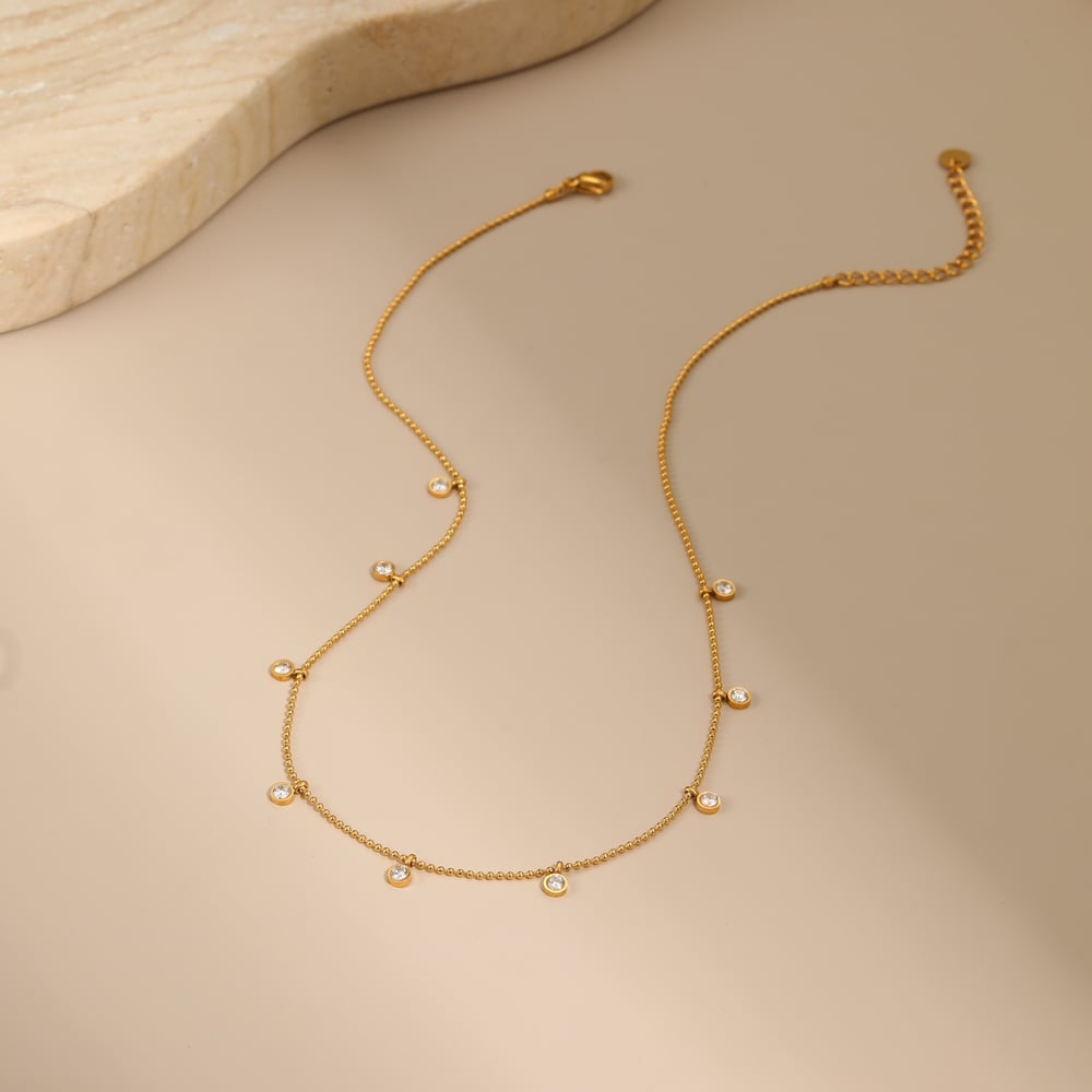 1 Piece Simple Elegant Circle Rectangle Stainless Steel Women's Chain Necklaces h5Picture4