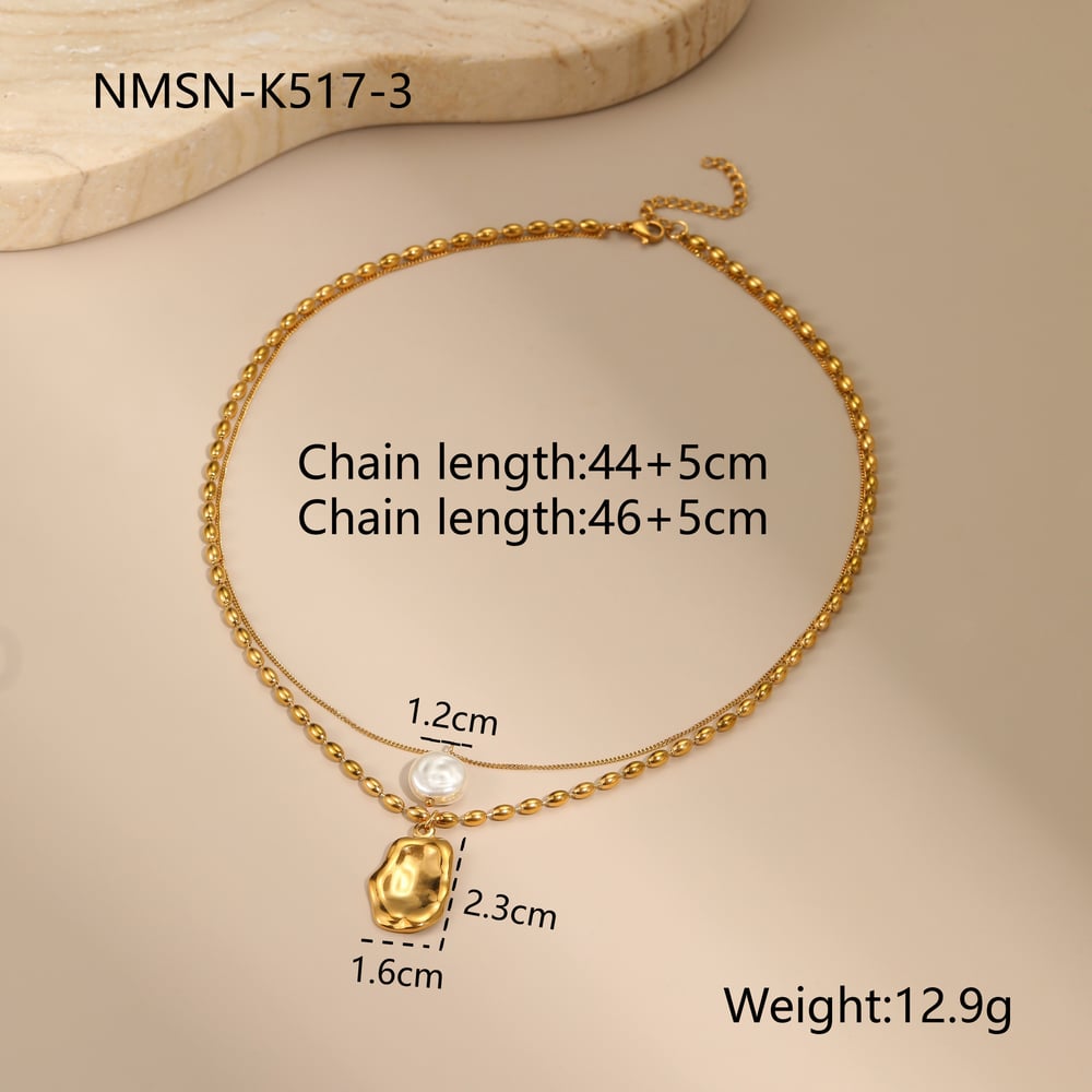 1 Piece Simple Elegant Irregular Shape Stainless Steel Women's Layered Necklaces