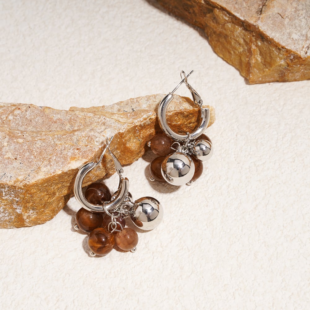 1 Pair Resin Beads Drop Earrings h5Picture5