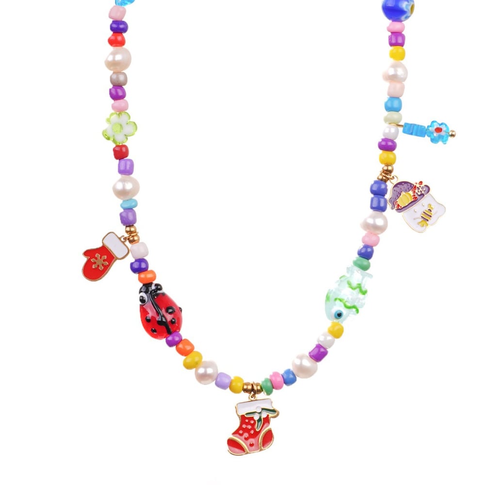 1 Piece Christmas Glass Tree Stainless Steel Gold Color Women's Pendant Necklaces Picture5