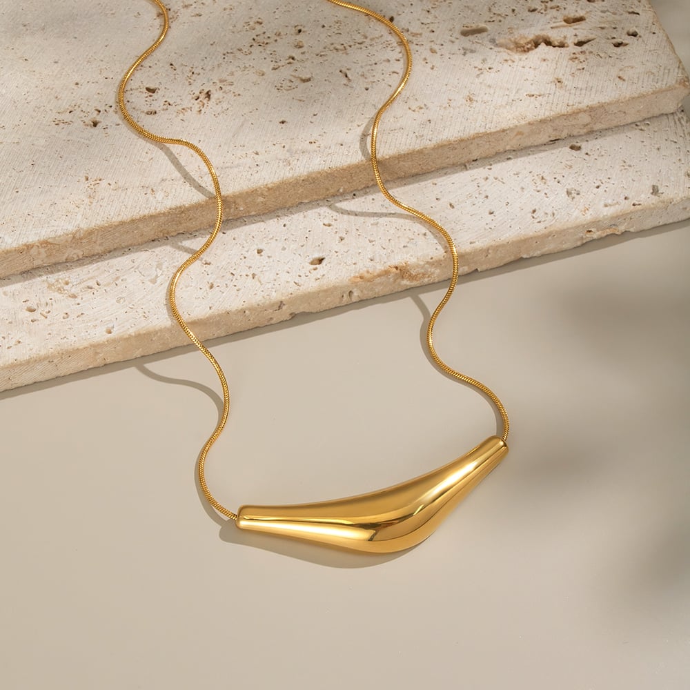 1 Piece Irregular Shape Stainless Steel Gold Color Pendant Necklace Picture3