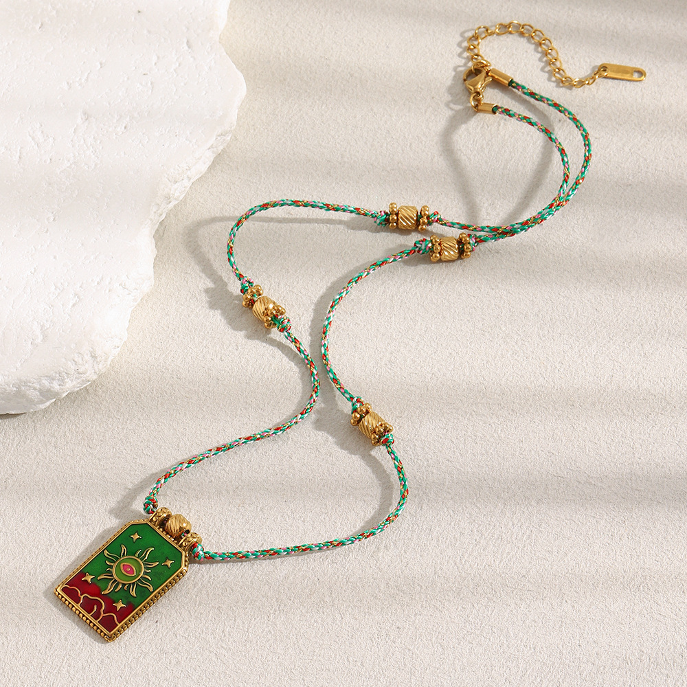 1 Piece Retro Sun Tarot Stainless Steel Gold Color Women's Pendant Necklaces Picture5