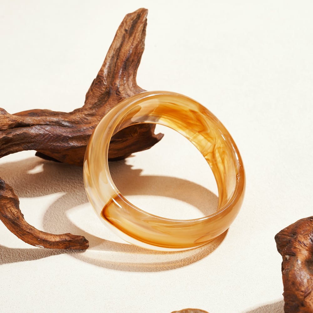 1 Stück einfache leichte Luxus unregelmäßige Farbverlauf Acryl Damen Armreifen h5Bild4