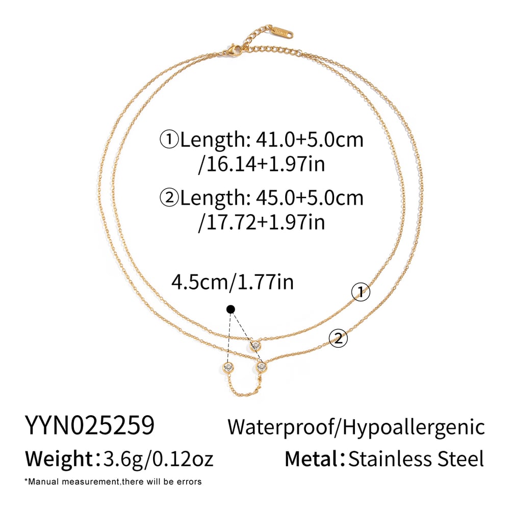 1 Stück luxuriöse Quaste Kreis Edelstahl Gold Farbe Zirkon Damen Anhänger Halsketten