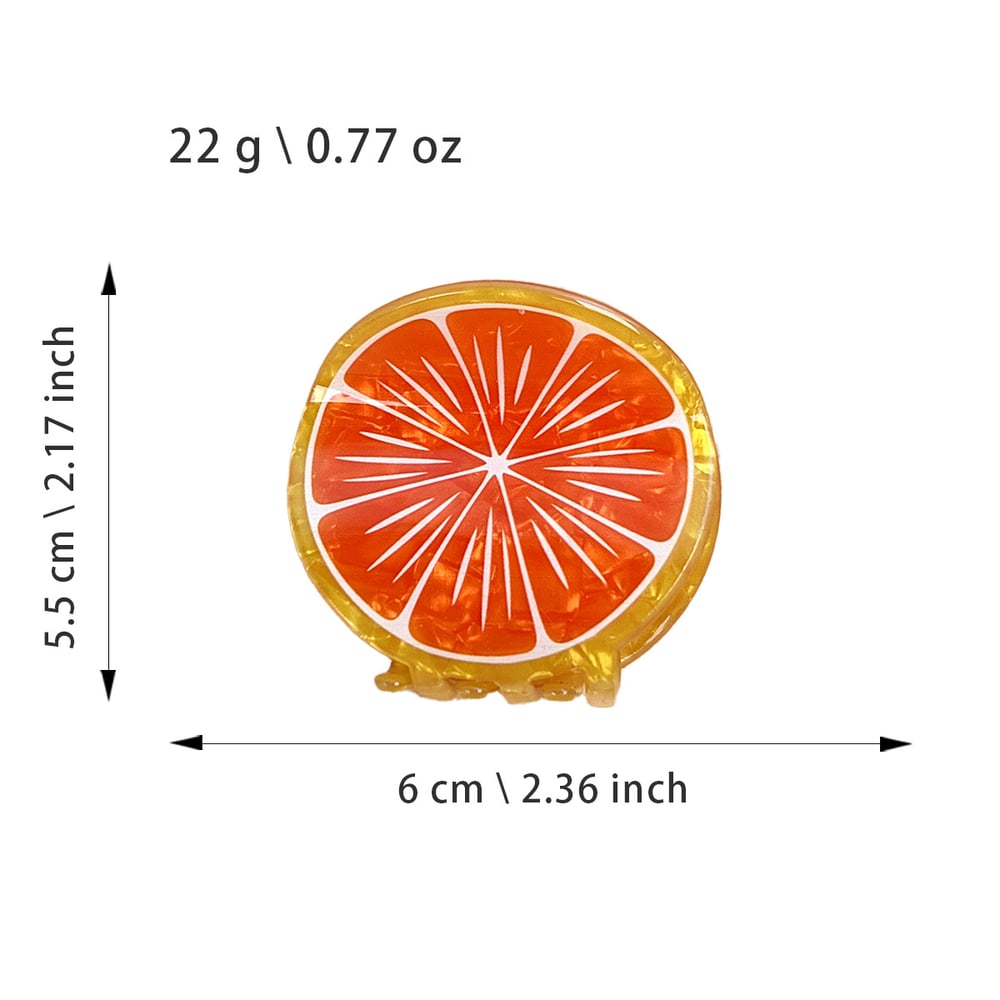 1 Piece Fresh  Sweet Round Lemon  Shaped PVC Women's Hair Claws h5Picture4