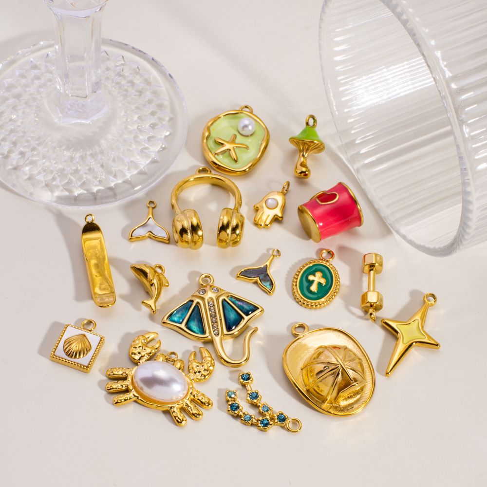 1 Piece  DIY Cute Irregular Shape Animal Stainless Steel  Women's Pendants Picture4