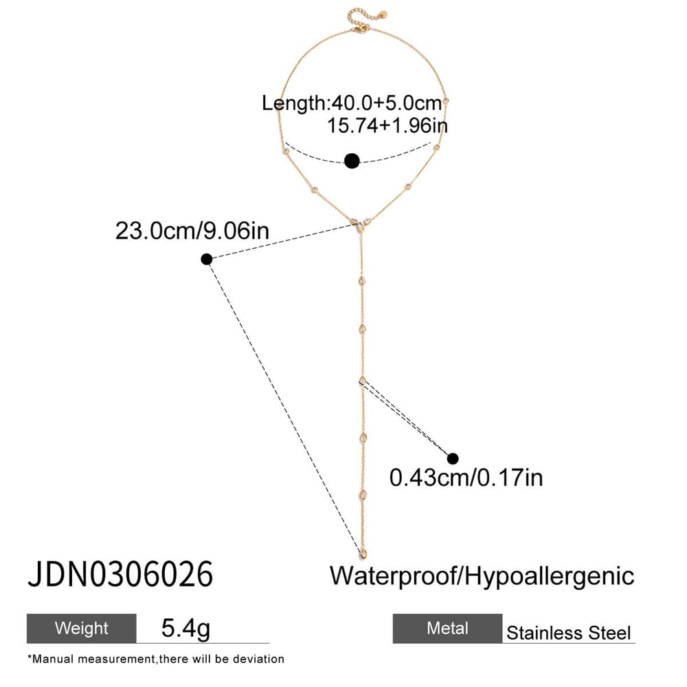 1 Piece Simple Droplet Stainless Steel Gold Color Women's Pendant Necklaces h5Picture2