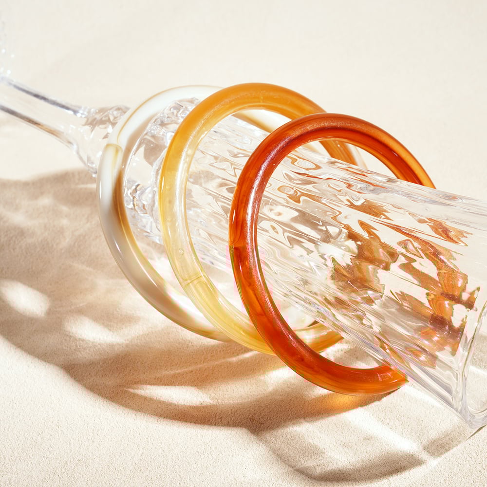 1 Stück einfache, vielseitige Armreifen aus Acryl mit Farbverlauf für Damen h5Bild4