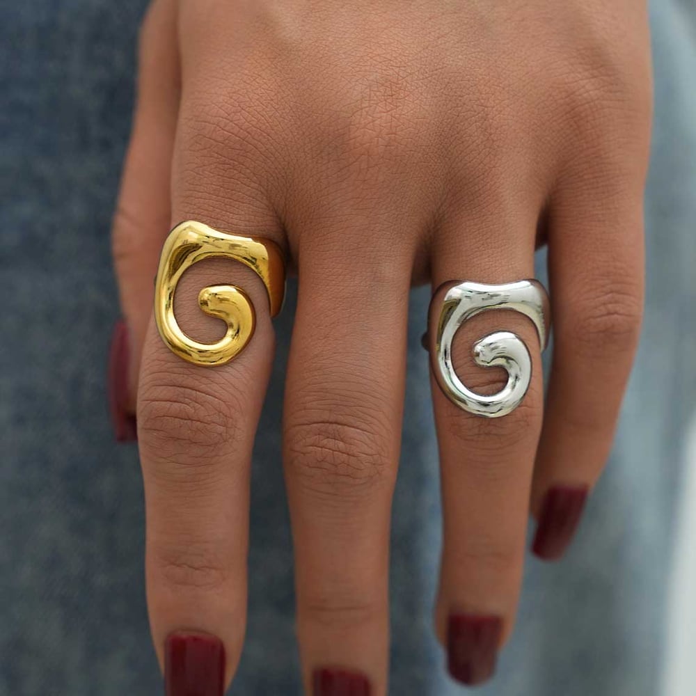 1 Piece Simple Irregular Shape Stainless Steel  Women's Statement Rings Picture5