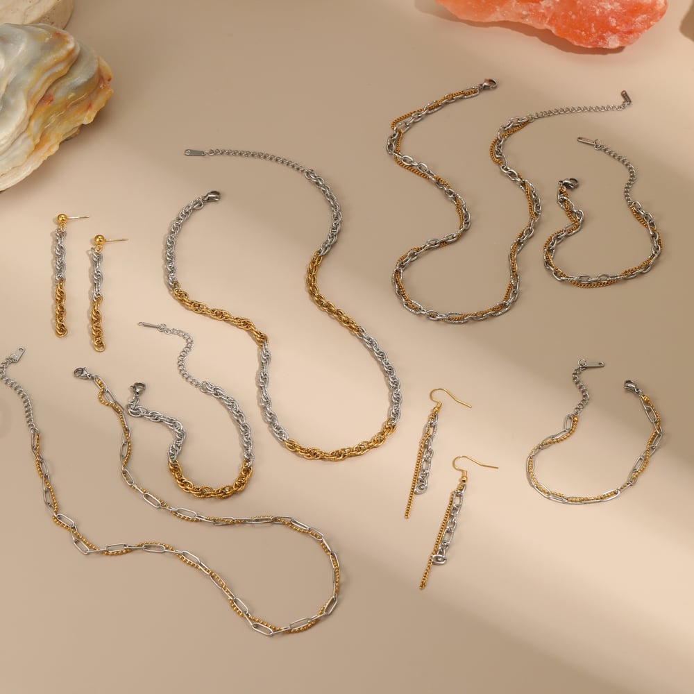 1 Piece Daily Mixed Color Chain Stainless Steel Women's Chain Necklaces h5Picture2