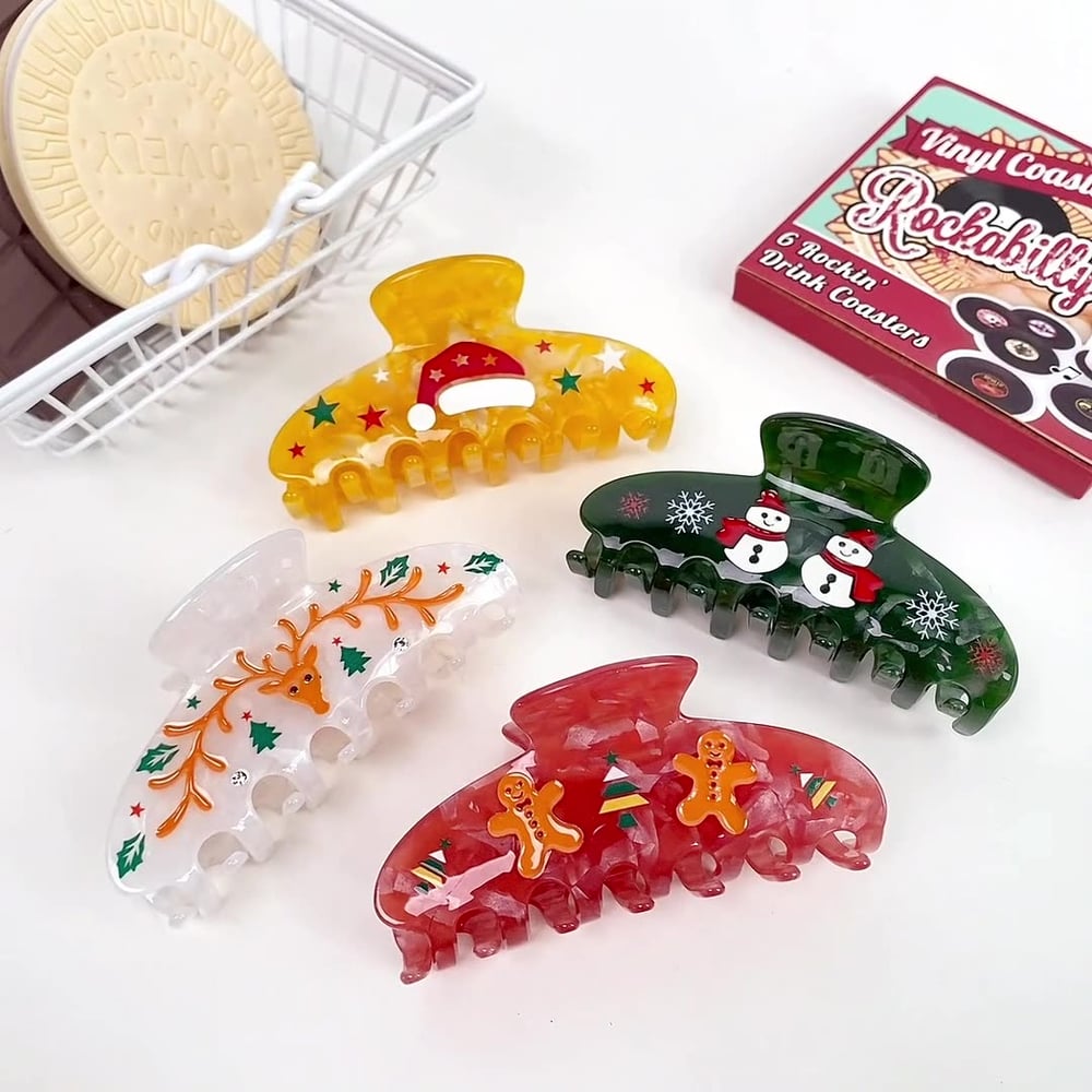 1 Piece Romantic Series Cute Christmas Acrylic Women's Hair Claws h5Picture2