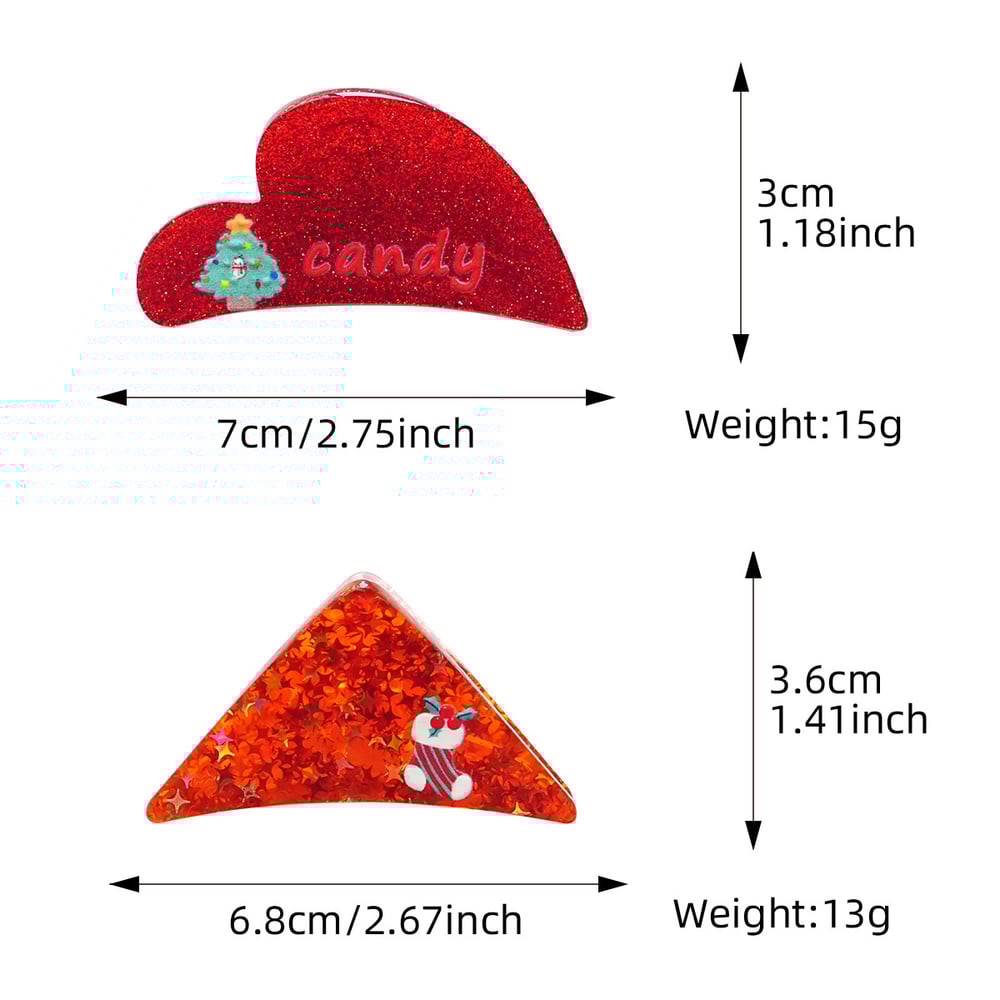 1 Piece Cute Christmas Tree - Shaped Pattern Acrylic Women's Hair Claws h5Picture4