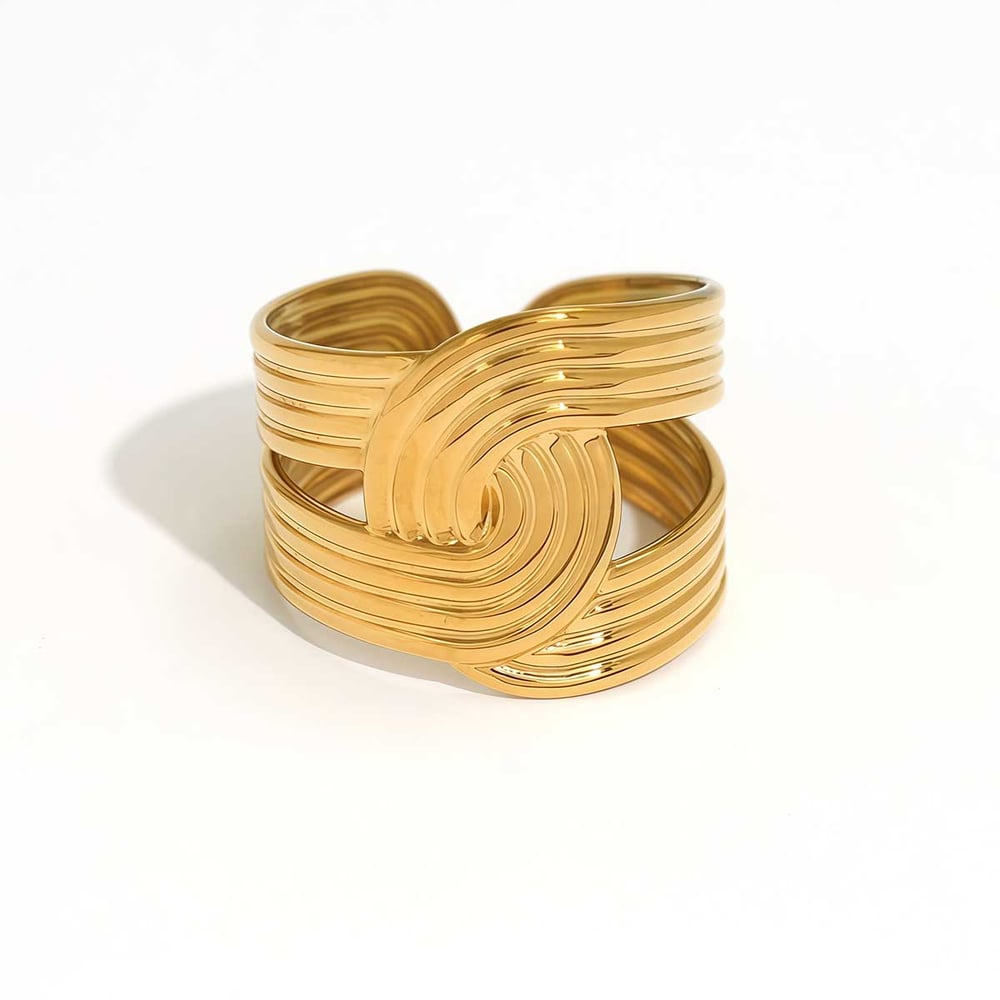 1 Piece Retro Minimalist Line Sense  Stainless Steel Women's  Statement Rings