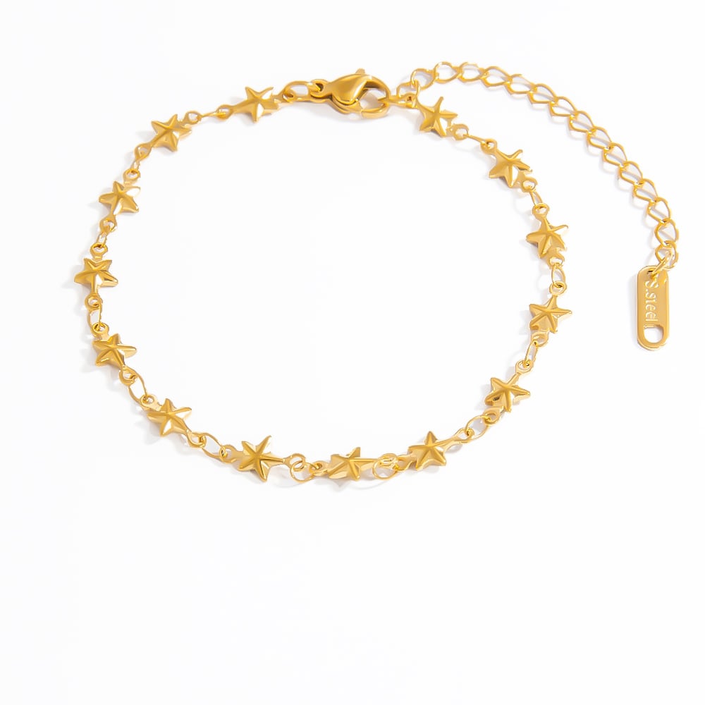 1 Piece Simple Chain Stainless Steel  Gold Color  Women's Chain Bracelets