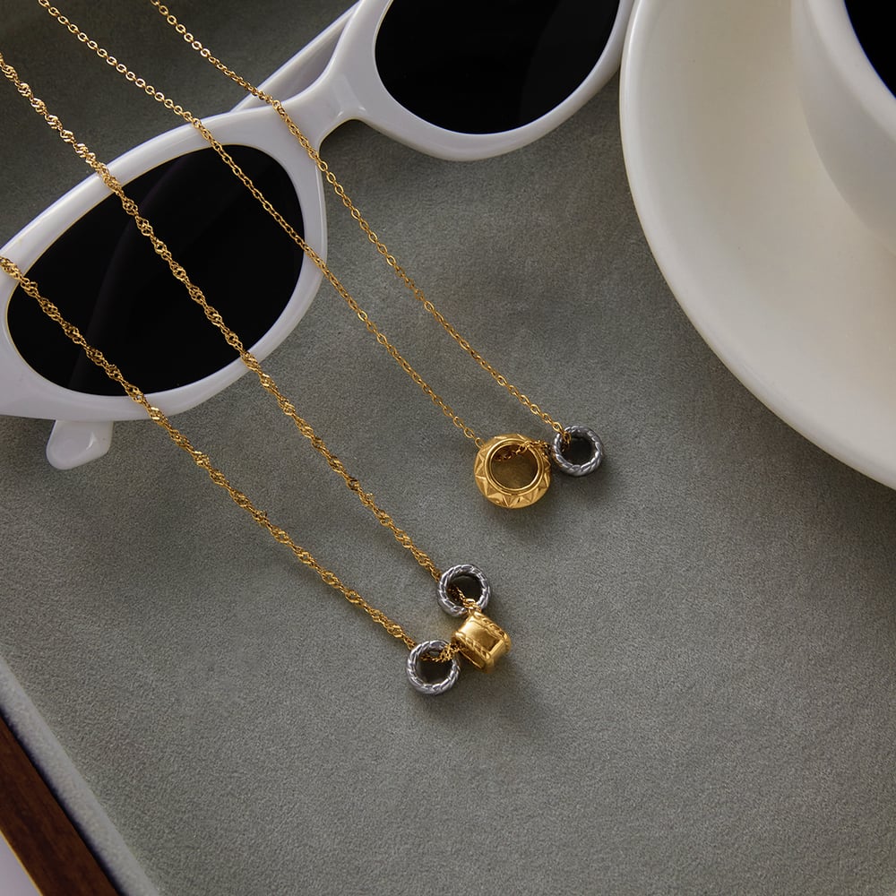 1 Piece Simple Circle Stainless Steel Gold&Silver Color Women's Pendant Necklaces h5Picture4