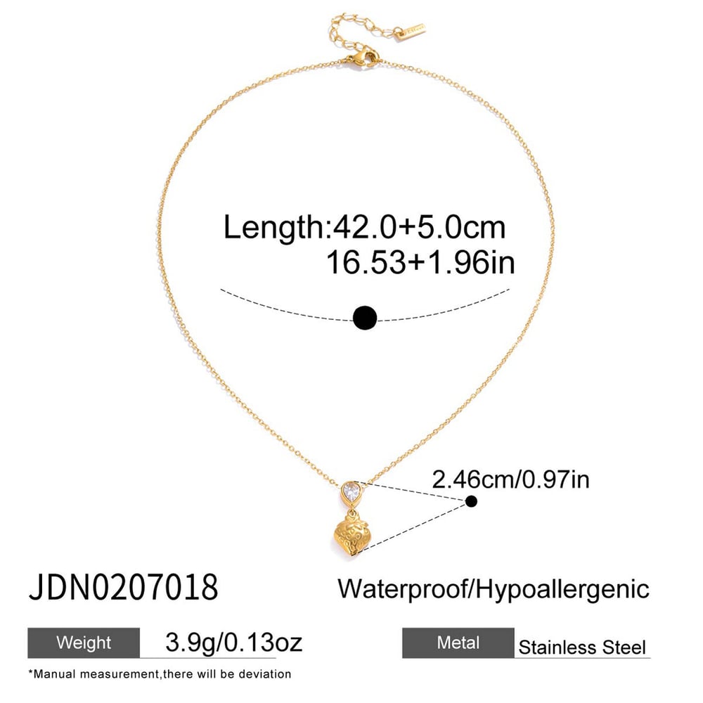 1 Piece Sweet Droplet Strawberry Stainless Steel Gold Color Women's Pendant Necklaces h5Picture2