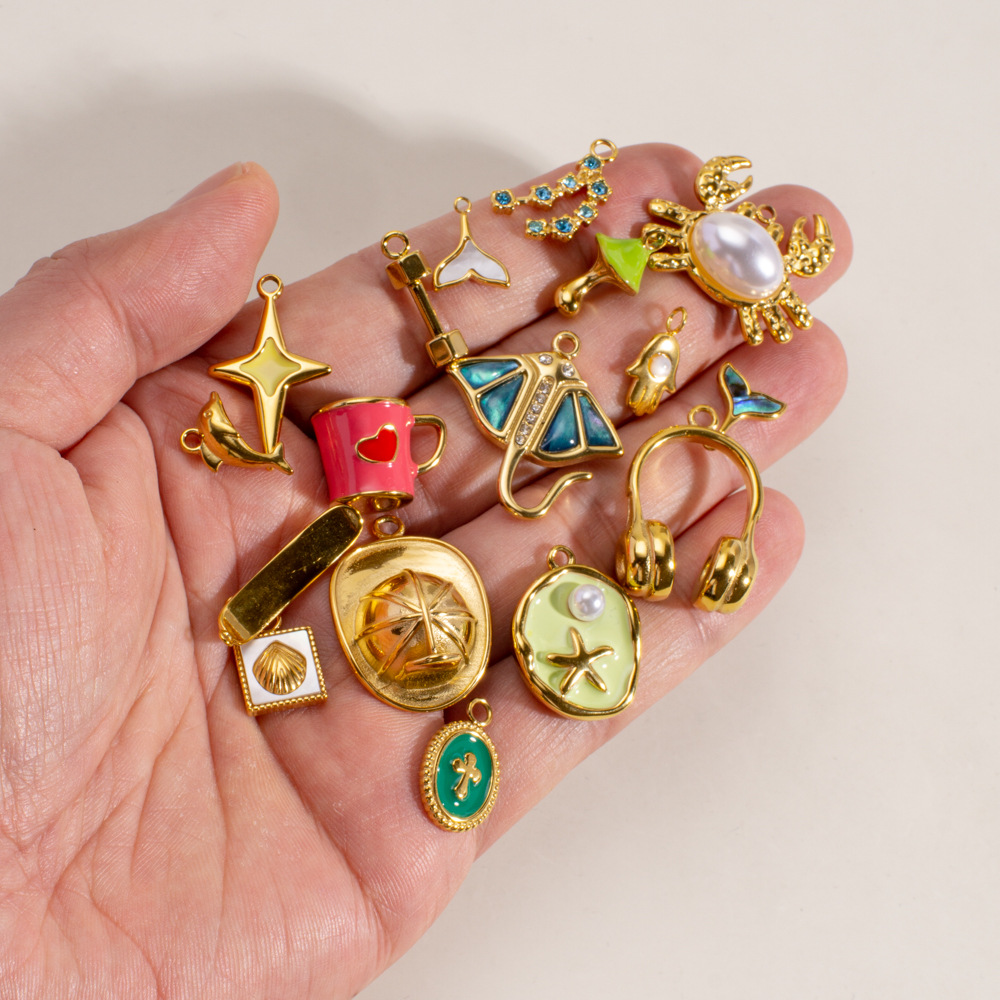 1 Piece  DIY Cute Irregular Shape Animal Stainless Steel  Women's Pendants Picture3