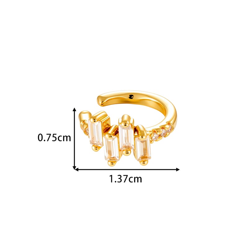 1 Piece Copper Gold Color Zircon Ear Cuffs Picture2
