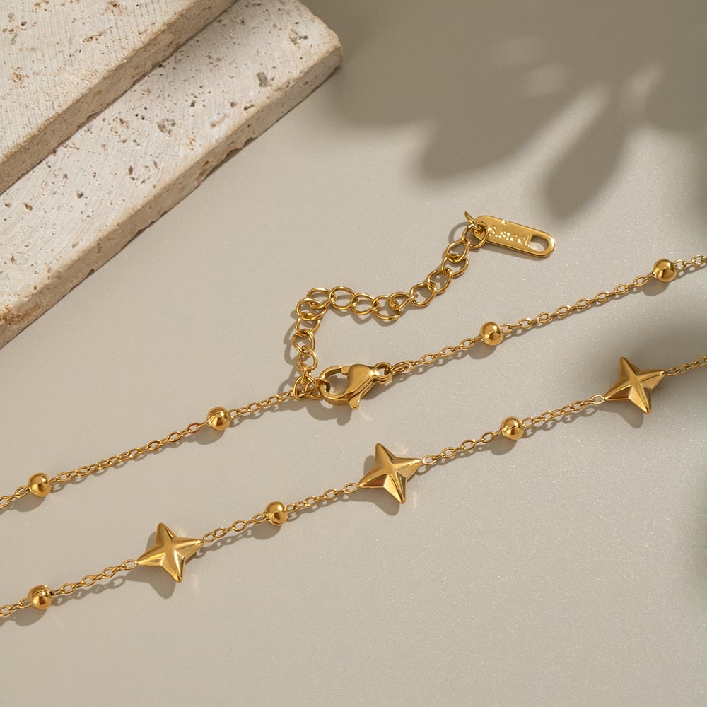 1 Piece Stars Stainless Steel Gold Color Chain Necklace Picture5