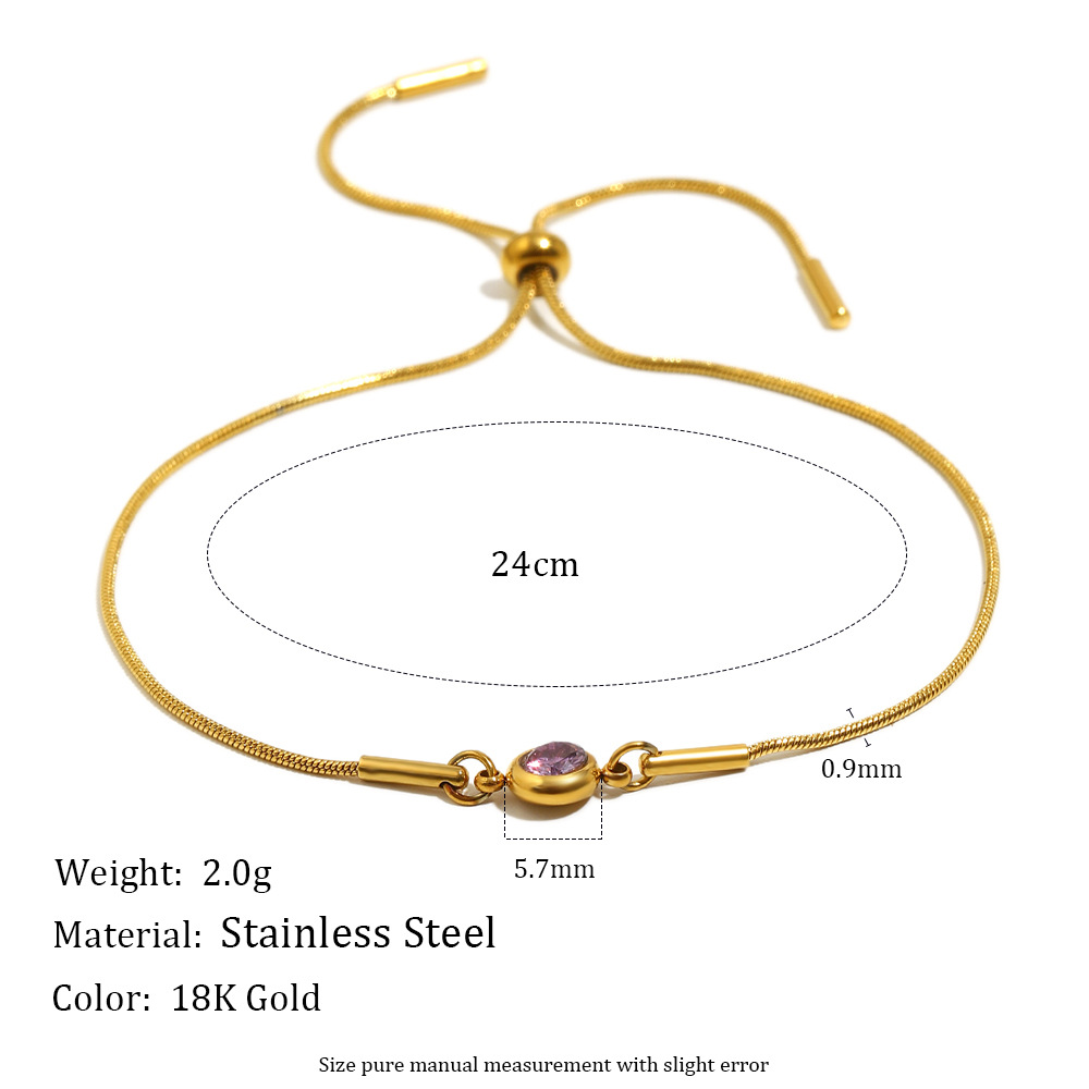 1 Stück einfache elegante Kette Edelstahl Gold Farbe Damen Kettenarmbänder h5Bild4