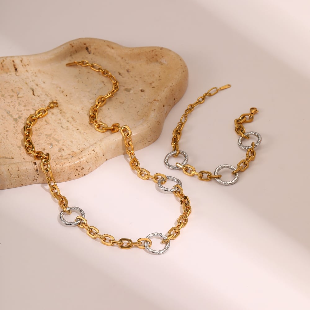 1 Piece Casual Mixed Color Chain Stainless Steel Women's Chain Necklaces h5Picture2