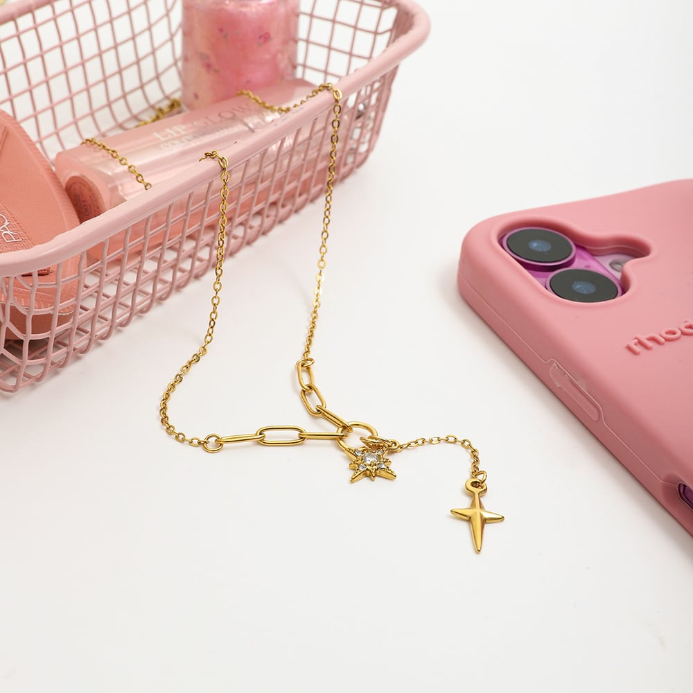1 Piece Exqusite Star Stainless Steel Gold Color Women's Pendant Necklaces h5Picture5