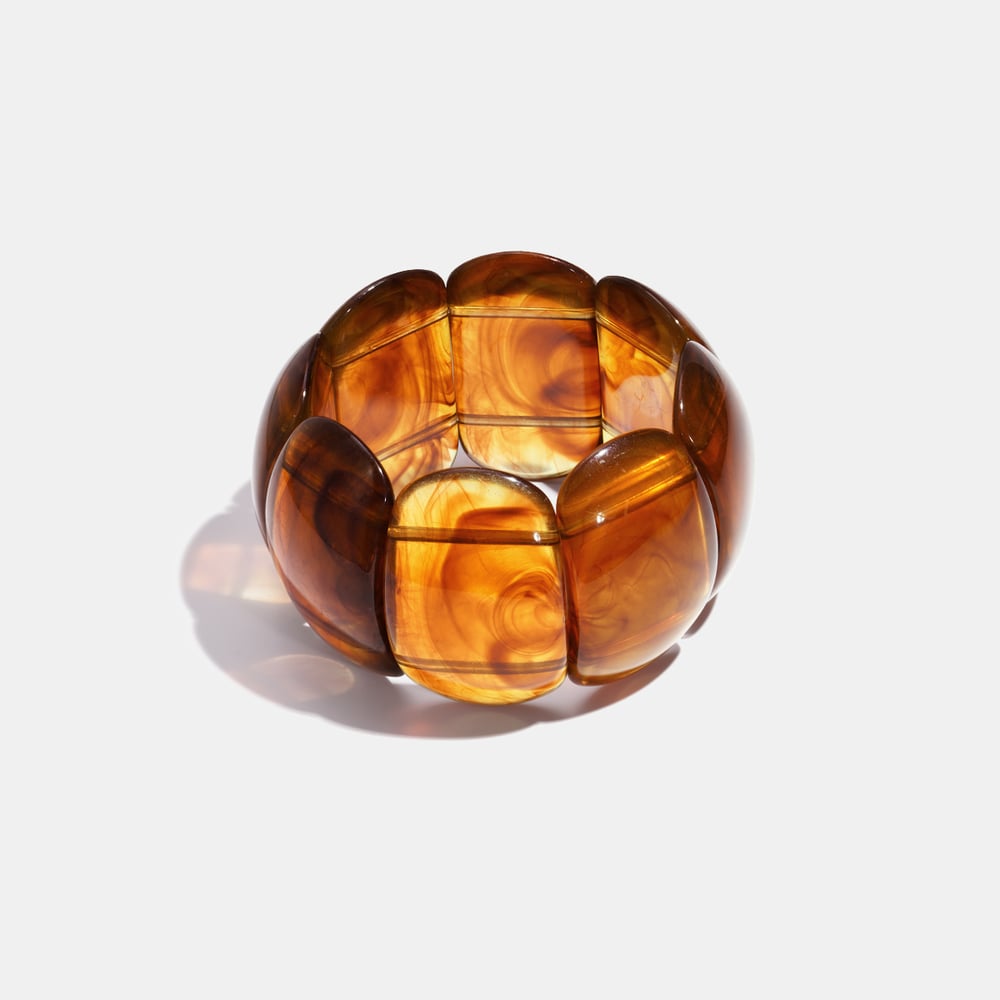 1 Stück einfache Retro-Perlenarmbänder aus Acryl mit Farbverlauf für Damen