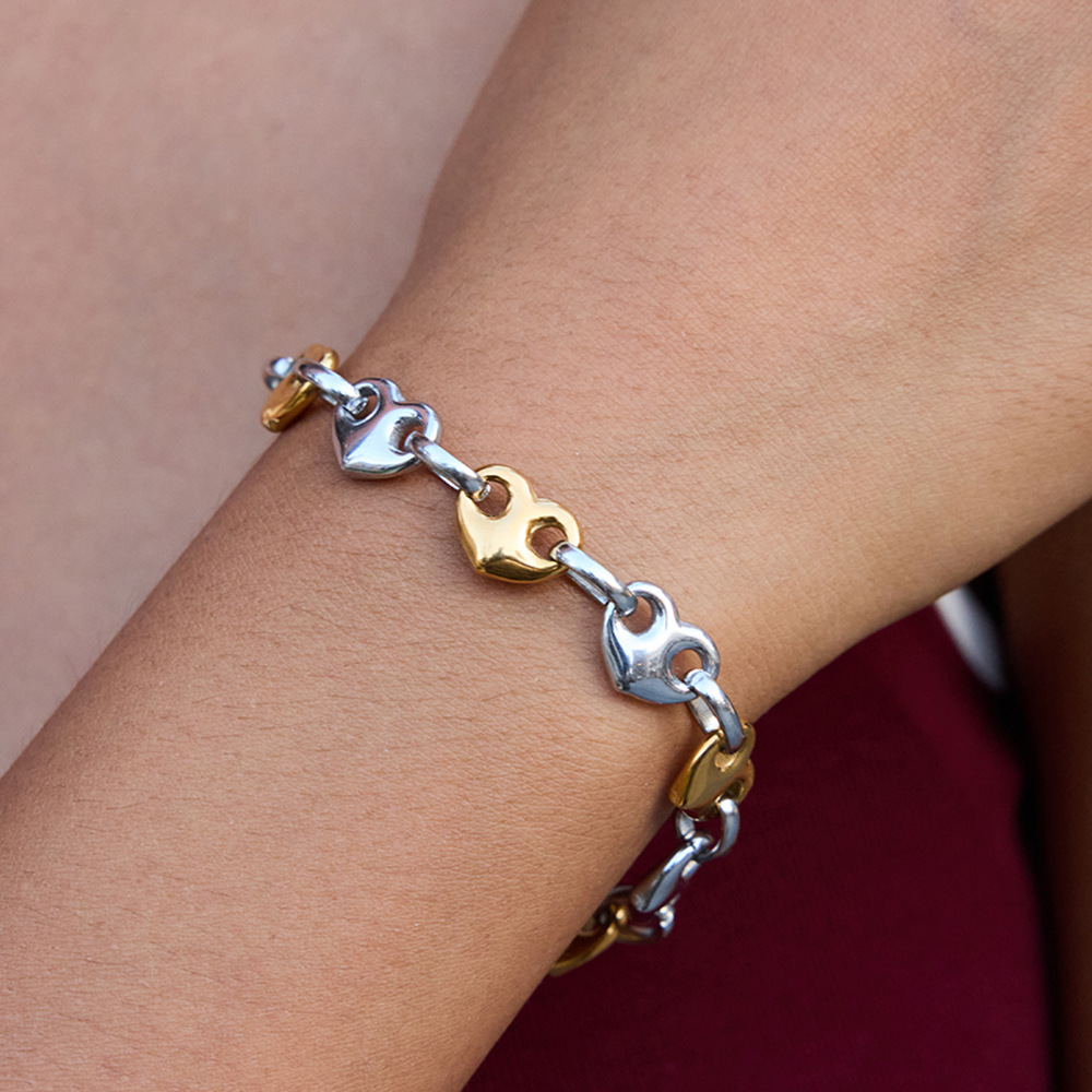 Romantic Series Heart Stainless Steel Gold Color Women's Jewelry Sets h5Picture4