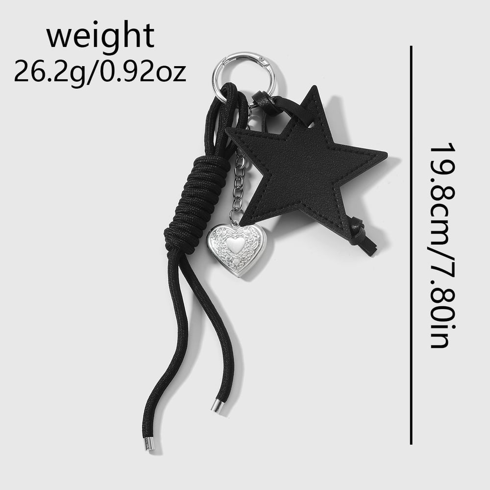 1 Piece Retro Leopard Print Leather Star Bag Charm h5Picture9