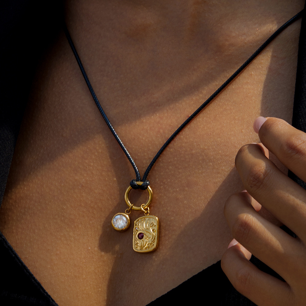 Sophisticated Rectangle Stainless Steel Gold Color Zircon Women's Jewelry Sets Picture3