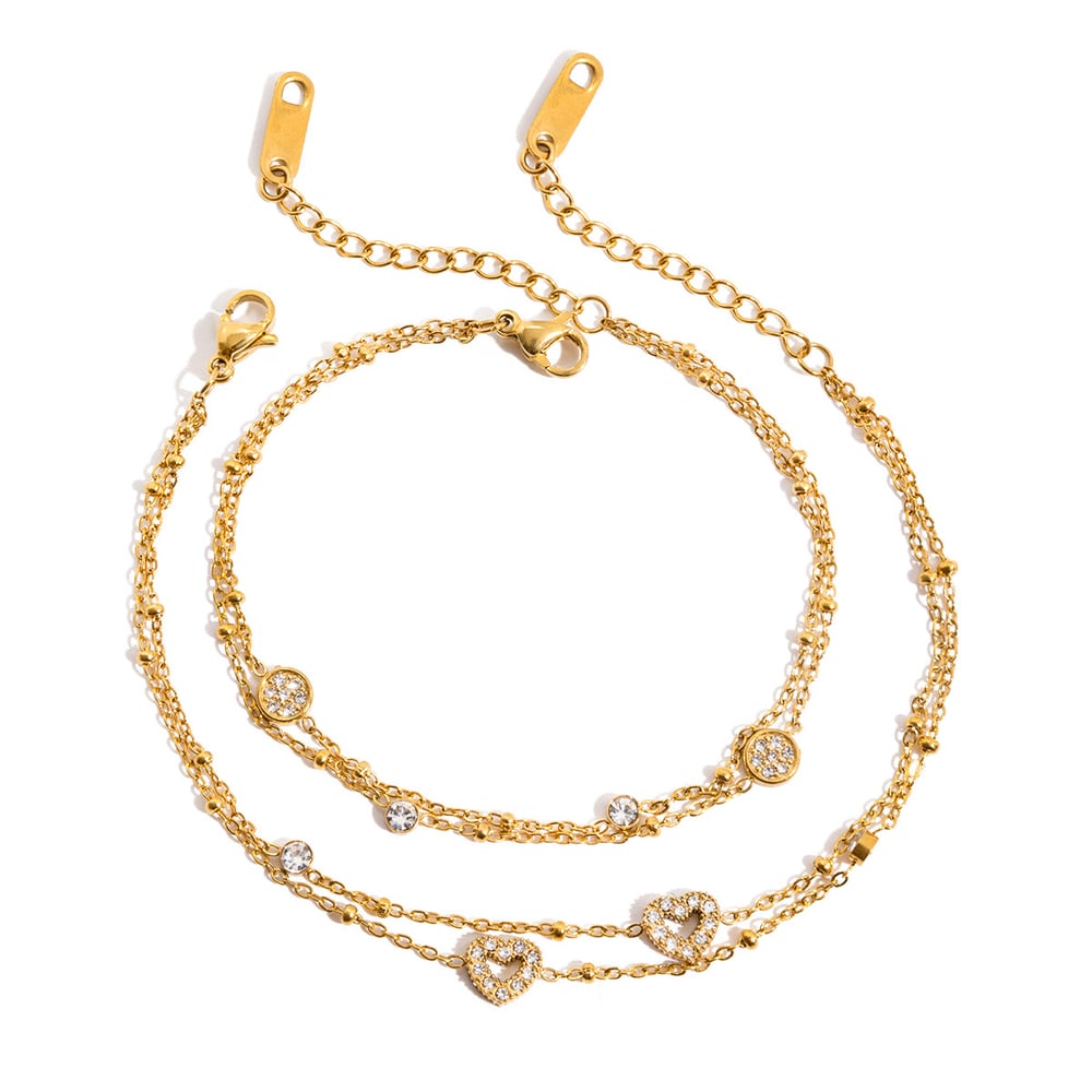 1 Piece Luxurious Heart Stainless Steel Gold Color Women's Chain Bracelets Picture7