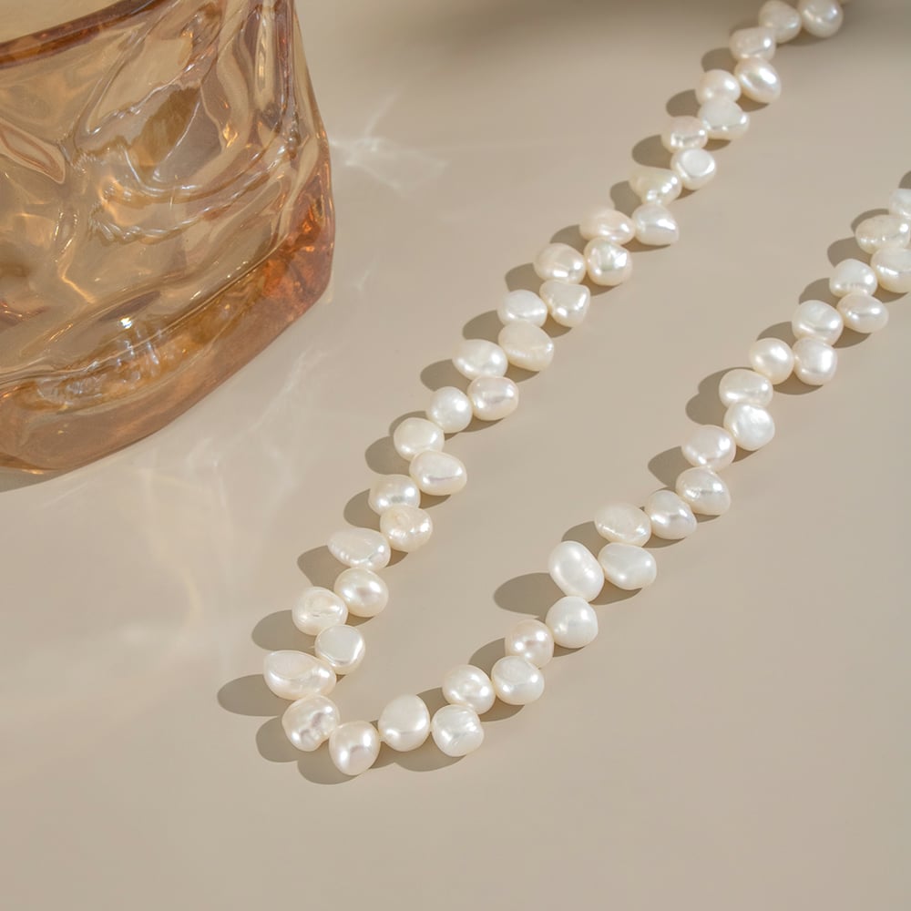 1 Stück Luxuriöse Serie Edelstahl Gold Farbe Perle Perlen Halskette Bild3