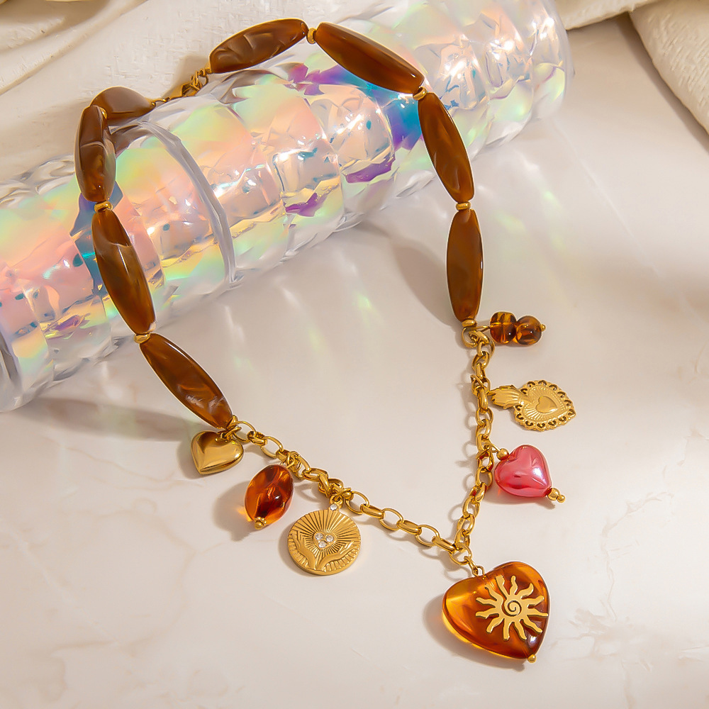 1 Piece Romantic Series Classic Heart Stainless Steel  Women's Pendant Necklaces h5Picture5