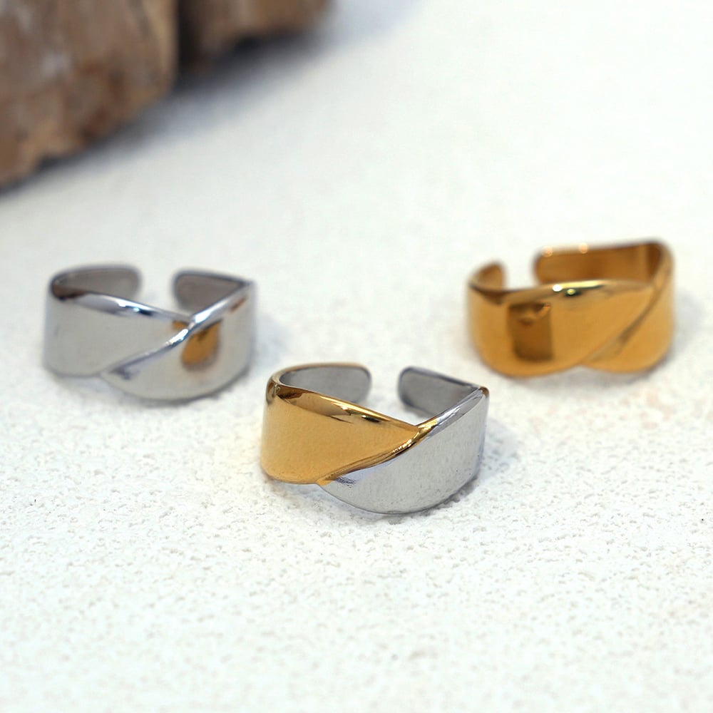 1 Piece Simple  Casual Irregular Shape Stainless Steel  Woemn's  Statement Rings h5Picture6