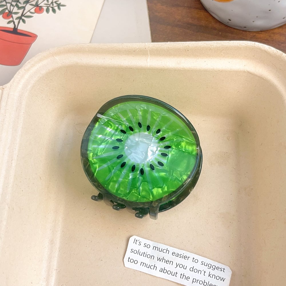 1 Piece Fresh  Sweet Round Lemon  Shaped PVC Women's Hair Claws