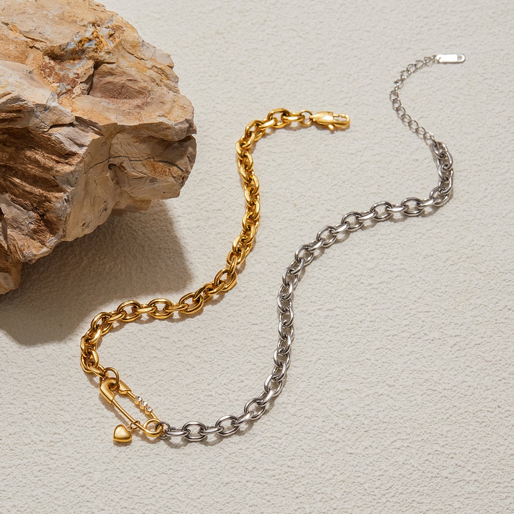Romantische Büroklammer Edelstahl Gold Farbe Damen Schmuck Sets h5Bild6