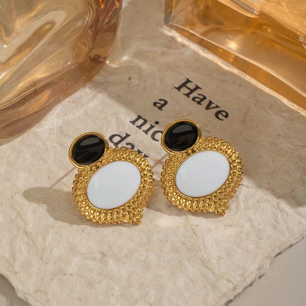 Elegant Patchwork Stainless Steel Gold Color Necklace Set Picture4